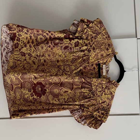 Ulla Johnson Tops - Ulla Johnson Floral Blouse in Brown and Yellow
